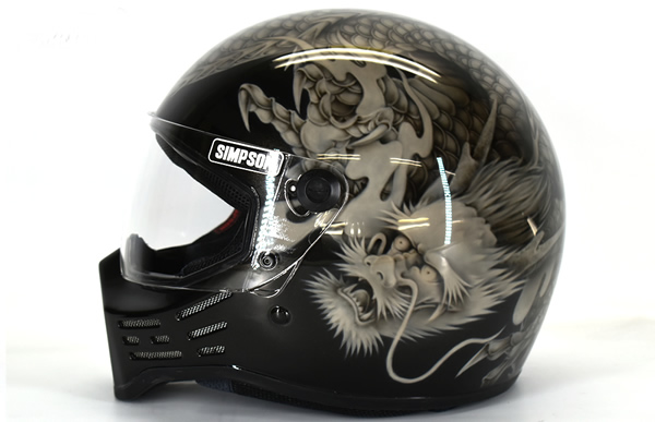 龍図　ブラッククリアーコーティング  HELMETS カスタムペイント