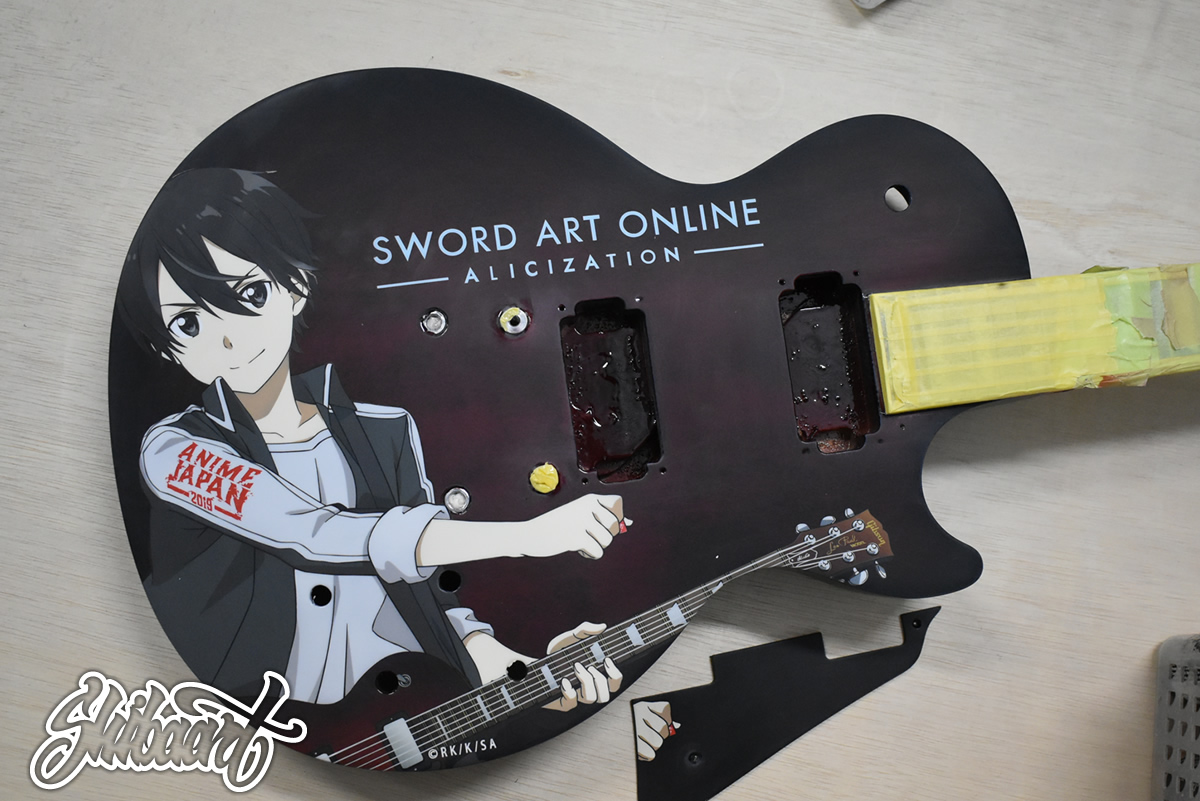 ANIME JAPAN 2019｜チャリティーオークションギター カスタムペイント制作施工事例4