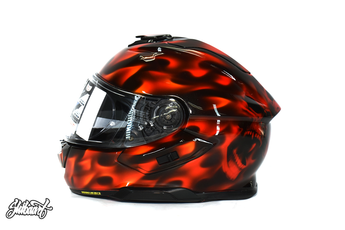 濱SHOEI GT-Air3をベースにリアルフレイムスのペイント制作の施工事例4